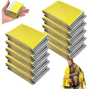 Reddingsdeken 10 stuks goud-zilver 210 x 130 cm - Nooddeken Extra Sterk voor Eerste Hulp, Wandelen, Kamperen en Outdoor