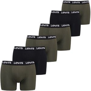 Levi's Boxershorts - Repeat Logo - 6-pack heren boxershorts - Khaki - Maat S
