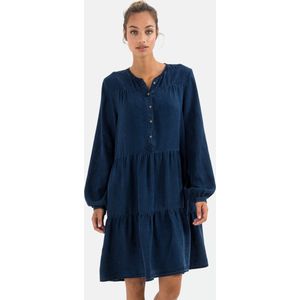 camel active Getailleerde jurk gemaakt van zuivere TENCEL™ Lyocell - Maat womenswear-XS - Donkerblauw