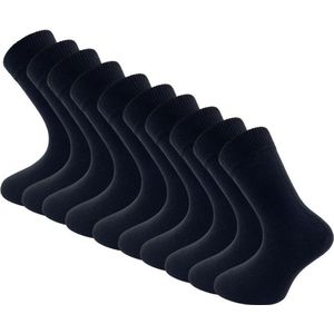 10 paar Kindersokken - SQOTTON® - Zwart - Maat 23-26