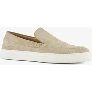 Van Beers suede heren instappers beige - Maat 45 - Uitneembare zool