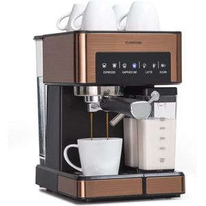 Mini espressomachine met melkopschuimer - 20 bar roestvrijstalen koffiezetapparaat met 1,8L tank