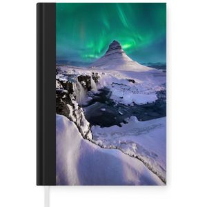 Notitieboek - Schrijfboek - IJs - Aurora - Sneeuw - Notitieboekje klein - A5 formaat - Schrijfblok