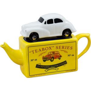 Tea Pottery Teapot Matchbox Morris Minor Cream one cup