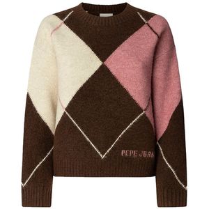Pepe Jeans - Gebreide Trui - Veelkleurig - Dames - Met Diamantpatroon