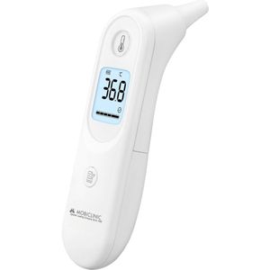 Mobiclinic Thermobi - Oorthermometer - Huishoudelijke oorthermometer - Digitale Koortsthermometer - Voor Volwassenen en Kinderen - Automatische uitschakeling - Nauwkeurig - Verlicht display - Snelle meting - Wit