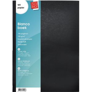 SOHO Dummyboek Blanco – Collegeblok – Harde kaft – 196 pagina’s – Draadgebonden - A4 formaat – Blanco