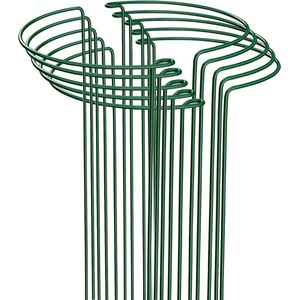 10 stuks 25 cm x 41 cm plantensteun metalen tuinplantenstokken halfronde plantensteunringkooi voor pioenen, monstera, hortensia's, rozen, sedum, groenten, tomaten (25 x 40 cm)