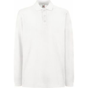 Fruit Of The Loom Heren Premium Poloshirt Met Lange Mouwen (Wit)