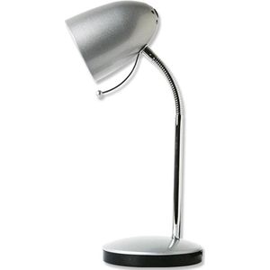 LED Bureaulamp - Igia Wony - E27 Fitting - Flexibele Arm - Rond - Glans Zilver