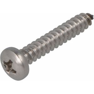 Plaatschroef RVS A2 2,9x13 – zak a 12 stuks – Cilinderkop – kruiskop PH-2 – zelftappend – DIN 7981C