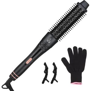 Livaliora® - Thermal Brush - Keramische Warmteborstel - 38 mm Krulborstel en Stijlborstel - Fohnborstel - Inclusief 2 haarclips - Hitte bestendige handschoen