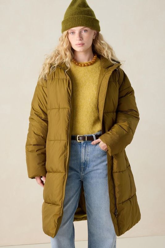 Sissy-Boy - Donkergroene lange puffer jas