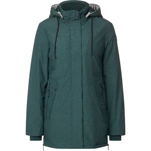 Cecil TOS Technical Melange Coat Dames Jas - kleur Night Forest Green - Maat m