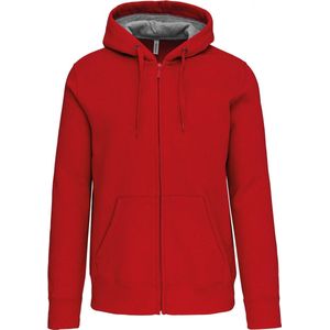 Kariban Hooded sweater met rits K444 - Red - XXL