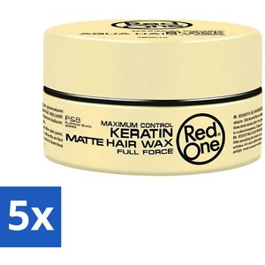 5 x Red One - Haarwax - Keratin Matte - Versterkende Styling - Voor Sterke Hold & Matte Look - 150 ml - Haarwax - Keratine - Matte Finish - Styling Wax - Haarversterking