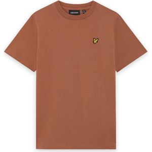 Lyle & Scott Plain T-shirt Polo's & T-shirts Jongens - Polo shirt - Bruin - Maat 122/128
