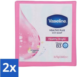 Vaseline - Healthy Bright - Zeeptablet - Reinigend & Verzorgend - 3x75 ml - Voordeelverpakking - 2 stuks
