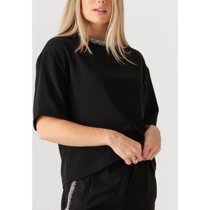 Catwalk Junkie Top With Strass Detail Tops & T-shirts Dames - Shirt - Zwart - Maat 36