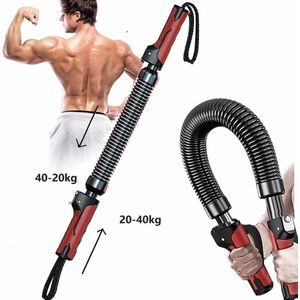 Fitness Buigveer-Verstelbare Power Twister-20-40kg Arm Buigveer-Buigveer-Buighalter-Armtainer-Expander-Weerstandsveer-Krachttraining-Weerstandsveer-Zwart/Rood