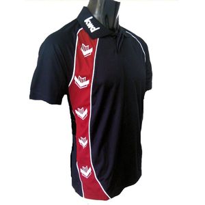 KWD Poloshirt Pronto korte mouw - Zwart/rood - Maat 164