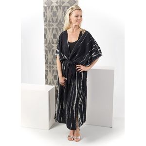 Donne del Sole - Kimono Ana - Zwart/crème - Strandkimono - Maat S/M