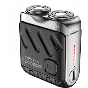 Krachtig scheermes met twee mesjes - USB-oplaadbaar mini-scheerapparaat voor het lichaam met twee koppen + precisie-/baardtrimmer - Lichtgewicht en comfortabel - Perfect voor lichaamshaar van mannen en vrouwen - Zwart