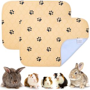 VANESTE Cavia Bodembedekking Fleece Liner met Antislip dots - Bodembedekking Knaagdieren en Konijnen - Stofvrij - Wasbaar - Strooiselmat - 60x45 cm - 2 Stuks