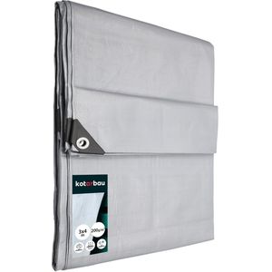 KOTARBAU Afdekzeil Waterdicht - 3x4 m - Zilver - 200g/m2
