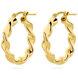 Zilver - Verguld - Oorringen - Geel - Gedraaid - 1 Micron