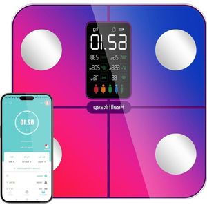 Lichaamsvetweegschaal met spiermassa-analyse en app - 15 lichaamsgegevens - groot display