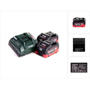 Metabo basis accuset 18V met 2x accu LiHD 8.0Ah ( 625369000 ) + lader ASC 145 ( 627378000 )