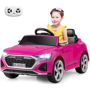 COSTWAY - Audi SQ8 - Elektrische Kinderauto - Roze - 12 V - 3 Versnellingen