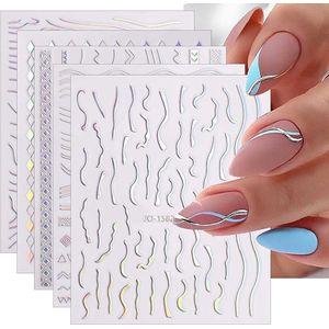 Aurora Holografisch Nail Art Sticker 12 Vellen Nagelsticker Zelfklevende Nagel Decoratie