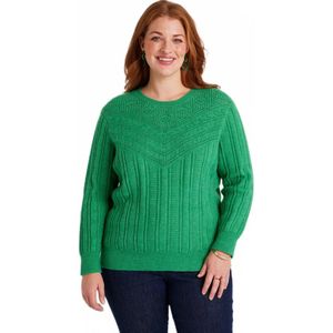 Zachte opengewerkte trui met ronde hals