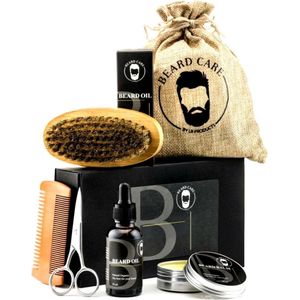 Baardverzorging set - Cadeau set Mannen - Giftset - Baardolie 30ML Baardbalsem 50 GR - Baardkam - Baardset - 6 delig