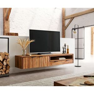 Tv-meubel Nook sheesham natuur 200 cm 2 deuren 2 laden zwevend