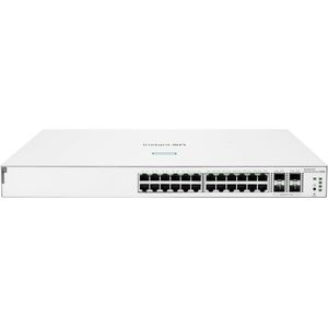 HPE Aruba Networking Networking Instant On Switch 24p Gigabit CL4 PoE 4p SFP+ 195W 1930 Managed L2/L3/L4 Gigabit Ethernet (10/100/1000) Power over Ethernet (PoE) 1U Wit