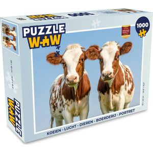 Puzzel Koeien - Lucht - Dieren - Boerderij - Portret - Legpuzzel - Puzzel 1000 stukjes volwassenen