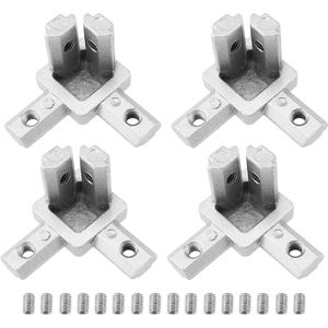 3-Way 2020 Serie End Hoekbeugel T Slot 2020 Beugel Kit met Schroeven Aluminium Extrusie Connector voor Europese Standaard Aluminium Extrusie Profiel - Set van 4 Washing Machine