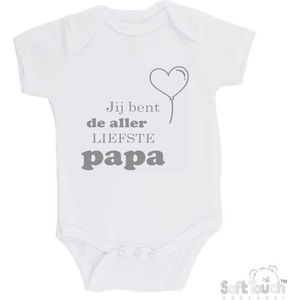 100% katoenen Romper ""Jij bent de allerliefste papa"" Unisex Katoen Wit/grijs Maat 62/68