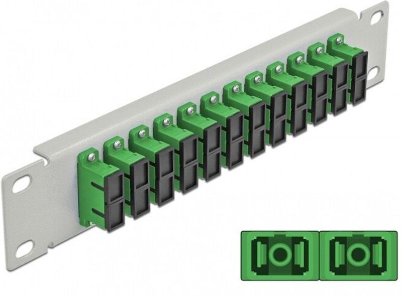 Delock - 10 inch - LWL Patchpanel - Groen - 12 Poorten SC Duplex