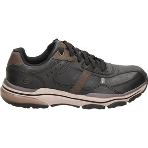 Skechers Romago Elmen leren heren sneakers - Zwart - Extra comfort - Memory Foam - Maat 40