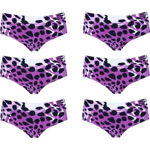 6-pack Naadloze dames Hipster J&C 1708 geprint Paars - maat XS