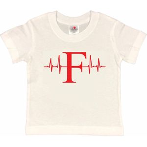 Rotterdam Kinder t-shirt | Feyenoord hartslag | Verjaardagkado | verjaardag kado | grappig | jarig | Rotterdam | Feyenoord | cadeau | Cadeau | Wit/rood | Maat 98/104