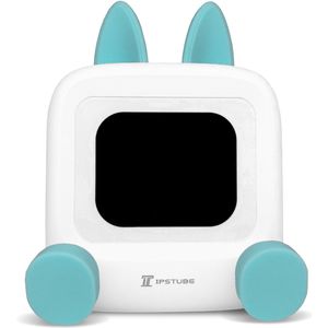 Wedjis Retro Mili-TV – Digitale Klok & Bluetooth Speaker – Smart display – Kunststof – Dimbaar scherm – Sinterklaas cadeautjes – Wit/Blauw