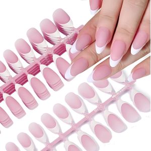 Soft Gel Press Ons - Almond Nepnagels - Plaknagels - 150 Stuks - Rosy Pink