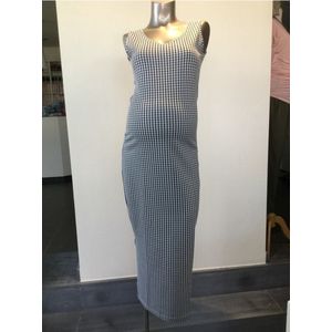 FRAGILE Lange Zwangerschapsjurk Navy Checks ""Color: MULTI"",""Size: XL