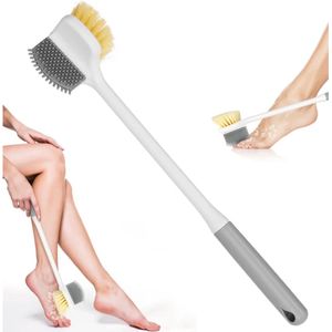 2-in-1 Voeten borstel - Voetschrobber - Voetborstel - Siliconen - Dubbelzijdige - Teenspleet Reinigingsborstel - Teenborstel - Voetborstel voor de douche - Peeling voor Douche - voor Senioren, Zwanger