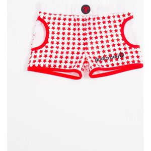 Ducksday - UV zwemshort - unisex- boardshort - Surf - UPF 50+ - Star – Rood - Wit – quickdry  - 122-128